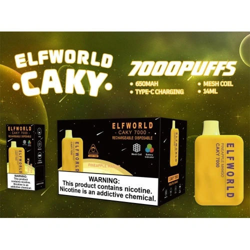 Alkuperäinen Elf World Caky7000 Puffs kertakäyttöinen vape
